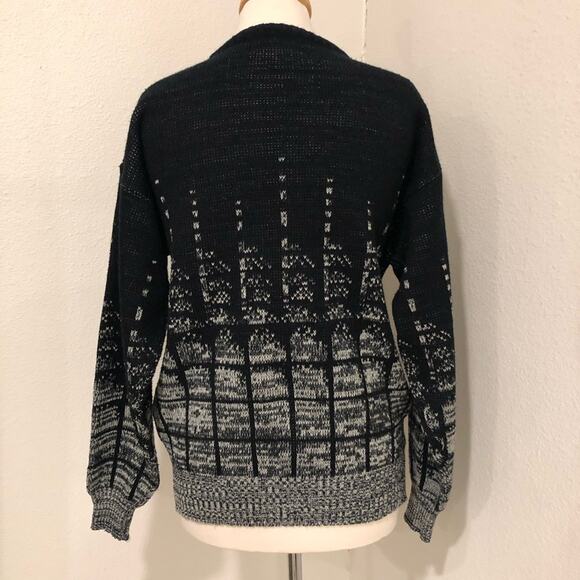 Vintage Sweater Graphix Geometric Blocks Chunky Pullover Sweater Medium - Picture 4 of 5
